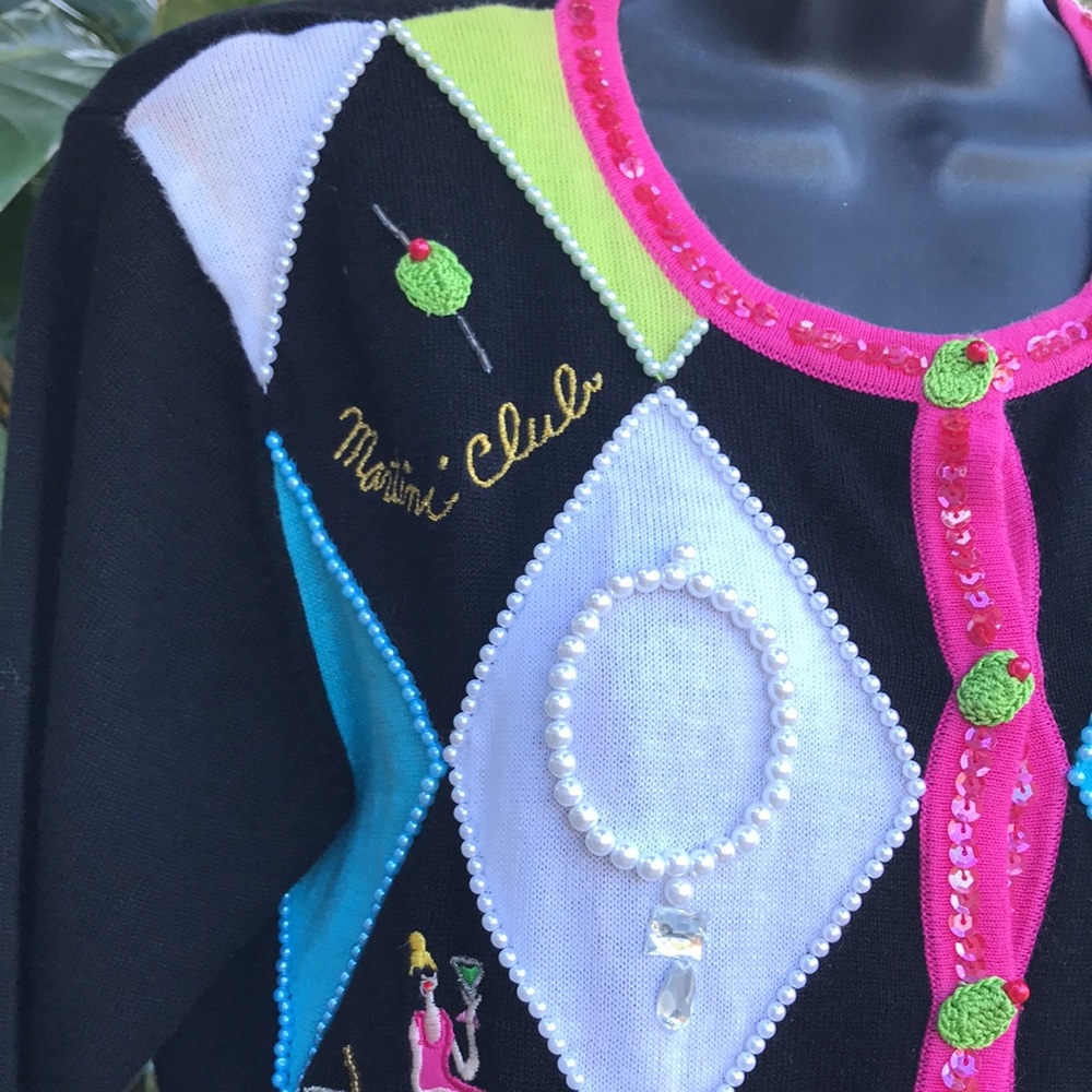 Too much fun martini club cardigan - Picture 3 of 15